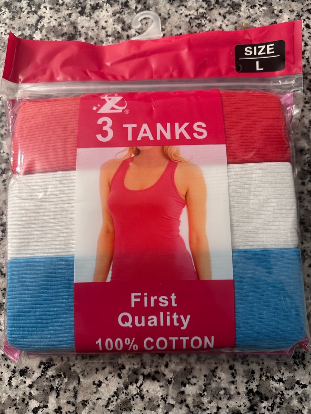 3-Pack Women’s Cotton Tank Tops - Red, White, Blue